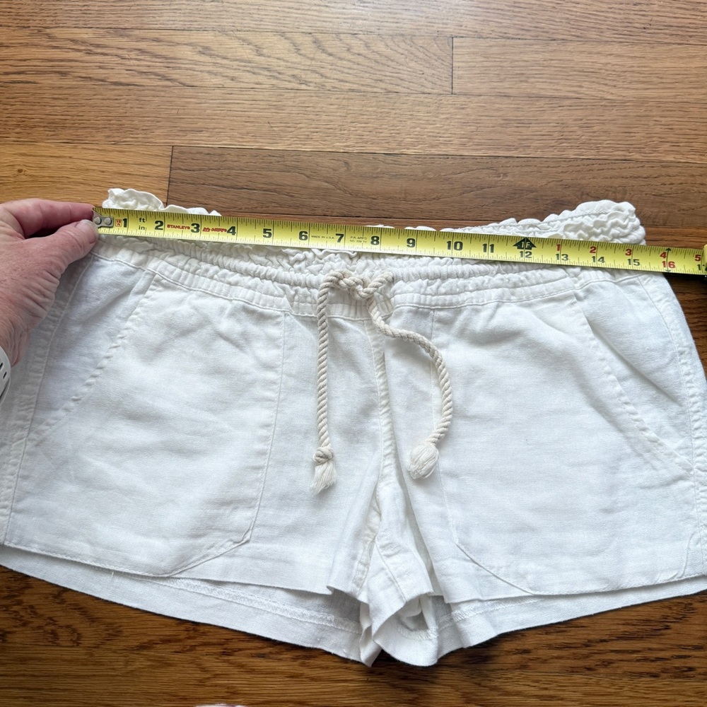 Roxy Off White Drawstring Beach Summer Shorts M - image 7